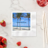 フォートローダーデールフロリダサンドビーチ&パームツリーズ 縁ありカクテルナプキン (インサイチュ)