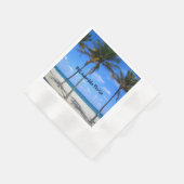 フォートローダーデールフロリダサンドビーチ&パームツリーズ 縁ありカクテルナプキン (角)