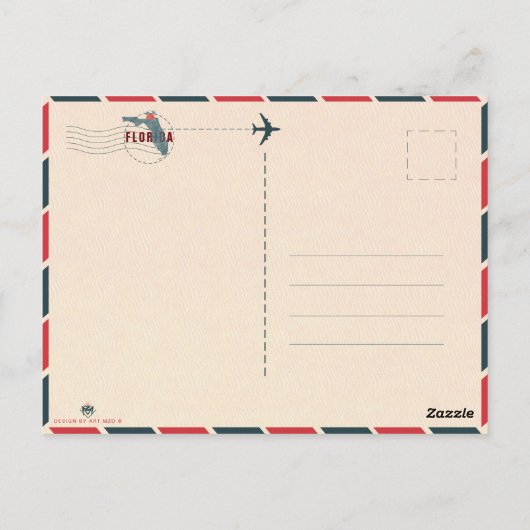 フォートローダーデールフロリダパームツリービーチ1950s ポストカード (裏面)