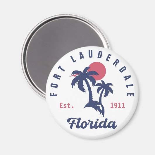 フォートローダーデールフロリダビーチトロピカルディ土産 マグネット (正面/裏面)