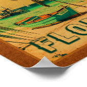 フォートローダーデールフロリダビーチレトロトロピカル60s ポスター (角)