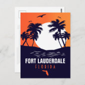 フォートローダーデールフロリダビーチレトロトロピカル60s ポストカード (正面/裏面)