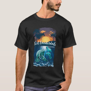 フォートローダーデールフロリダマナティーギフトウ男性へーム Tシャツ