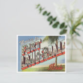 フォートローダーデールフロリダヴィンテージアドレスに移動 ポストカード (スタンド正面)