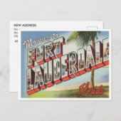 フォートローダーデールフロリダヴィンテージアドレスに移動 ポストカード (正面/裏面)