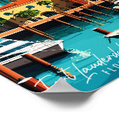 フォートローダーデールフロリダヴィンテージ旅行 ポスター (角)