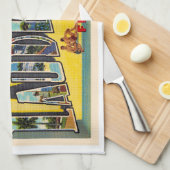 フォートローダーデールフロリダ州フロリダ州大文字はがき キッチンタオル (四つ折り)