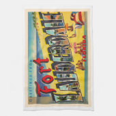 フォートローダーデールフロリダ州フロリダ州大文字はがき キッチンタオル (縦)