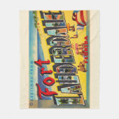 フォートローダーデールフロリダ州フロリダ州大文字はがき フリースブランケット (正面)