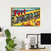 フォートローダーデールフロリダFL大文字葉書 ポスター (ホームオフィス)