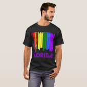 フォートローダーデールフロリダLGBTQゲイプライドスカイラインT Tシャツ (正面フル)