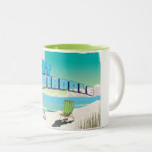 フォートローダーデールヴィンテージ旅行ポスター ツートーンマグカップ (正面右)