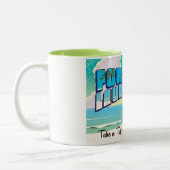 フォートローダーデールヴィンテージ旅行ポスター ツートーンマグカップ (左)