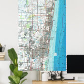 フォートローダーデール・フロリダの地図(1985) ポスター (ホームオフィス)