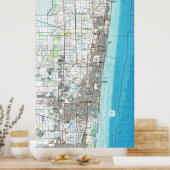 フォートローダーデール・フロリダの地図(1985) ポスター (キッチン)