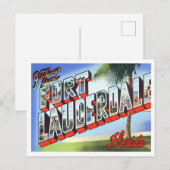 フォートローダーデール，フロリダヴィンテージビッグ・レター ポストカード (正面/裏面)