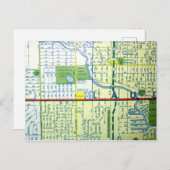 フォートローダーデール、FLヴィンテージマップ ポストカード (正面/裏面)