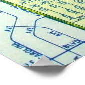 フォートローダーデールFLヴィンテージマップポスター ポスター (角)