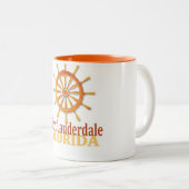 フォートローダーデールFloridaキャプテンズホイールコーヒーマグ ツートーンマグカップ (正面右)