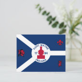 フォートワイン国旗、インディアナポストカード ポストカード (スタンド正面)