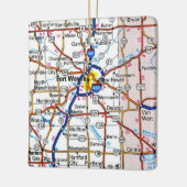 フォートワイン・インディアナの地図 セラミックオーナメント (左)