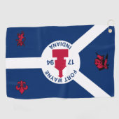 フォートワイン（インディアナ州）市旗 ゴルフタオル (横)