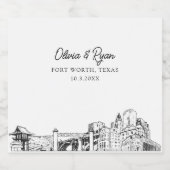 フォートワースのランドマーク オーダーメイド ビールラベル (シングルラベル)