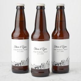 フォートワースのランドマーク パーソナライズビールラベル ビールラベル