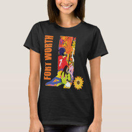 フォートワースカウガールレトロオレンジ トラベル Tシャツ