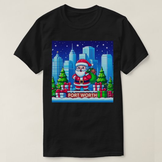 フォートワースシティクリスマス Tシャツ (デザイン正面)