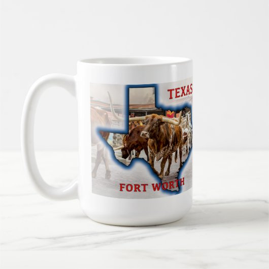 フォートワースストックヤード、テキサス州、マグ コーヒーマグカップ (左)