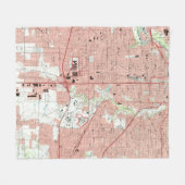 フォートワーステキサス州の地図（1995年） フリースブランケット (正面(横))