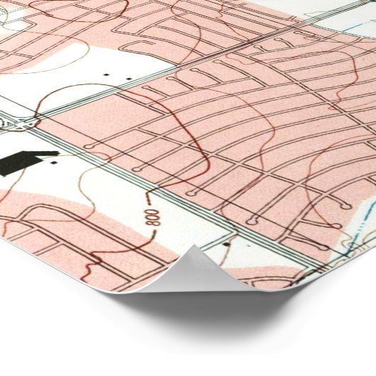 フォートワーステキサス州の地図(1995年) ポスター (角)