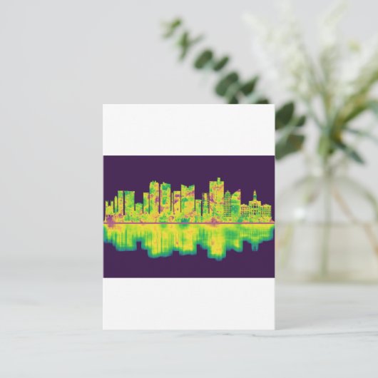 フォートワーステキサス州スカイライン インビテーションポストカード (スタンド正面)