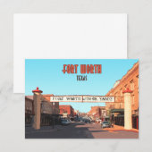 フォートワーステキサス州ストックヤードヴィンテージフラットカード (正面/裏面)