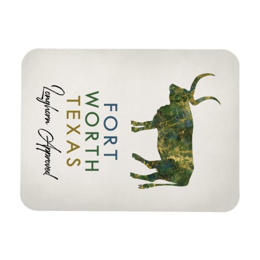 フォートワーステキサス州ダークマーブル マグネット (横)