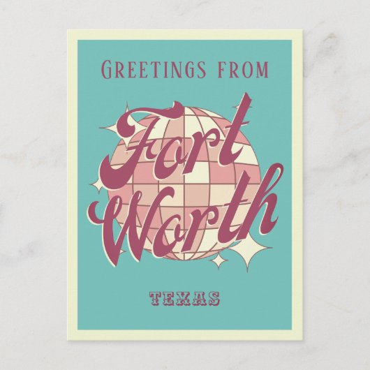 フォートワーステキサス州バケーションレトロポストカード ポストカード (正面)