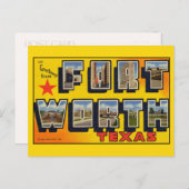 フォートワーステキサス州ラージレターからの挨拶 ポストカード (正面/裏面)