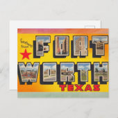 フォートワーステキサス州ヴィンテージトラベルハガキ ポストカード (正面/裏面)