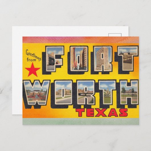 フォートワーステキサス州ヴィンテージトラベルハガキ ポストカード (正面/裏面)