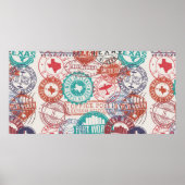 フォートワーステキサス州切手セット。トラベルスタンプ。メイド ポスター (正面)