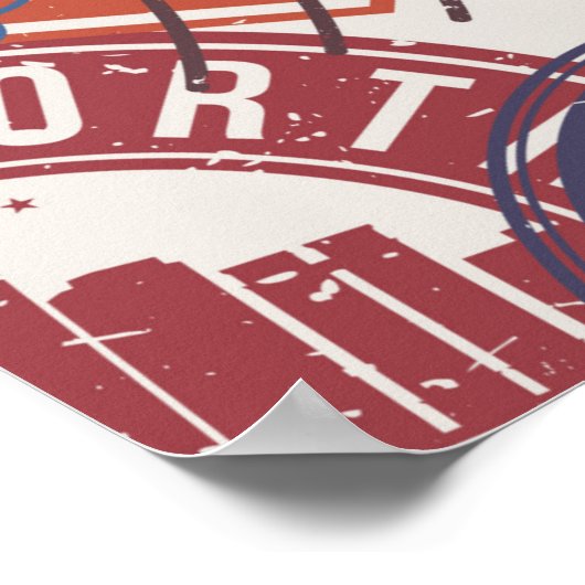 フォートワーステキサス州切手セット。トラベルスタンプ。メイド ポスター (角)