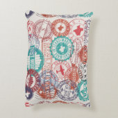 フォートワーステキサス州切手セット。旅行スタンプ。作成済み アクセントクッション (裏面(縦))