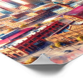 フォートワーステキサス州有名な旅行の場所の水色 ポスター (角)