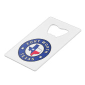 フォートワーステキサス州 クレジットカード栓抜き (正面アングル)