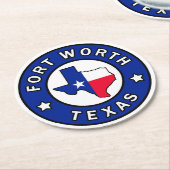 フォートワーステキサス州 ラウンドペーパーコースター (アングル)