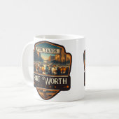 フォートワーステキサス州 |ヴィンテージ コーヒーマグカップ (正面左)