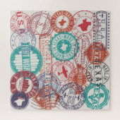 フォートワーステキサス州:旅行切手。 ジグソーパズル (横)