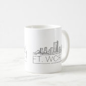 フォートワーステキサス州 |都市型スカイライン コーヒーマグカップ (正面右)