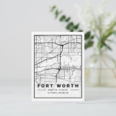 フォートワーステキサス州USAトラベルシティマップポスター ポストカード (スタンド正面)